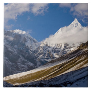 Uitzicht van Mount Jichu Drake, Bhutan. Tegeltje