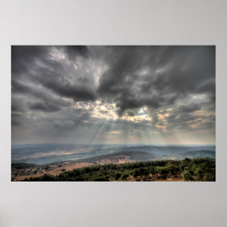 Uitzicht van Mt. Carmel, Israël Foto Poster