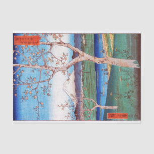 Uitzicht van Mt. Fuji en Cherry Blossom, Hiroshige Tissuepapier