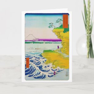 Uitzicht van Mt. Fuji en Seaside, Hiroshige, Ukiyo Kaart