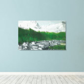 Uitzicht van Mt Index en Mt Persis Canvas Afdruk (Insitu (Houten vloer))