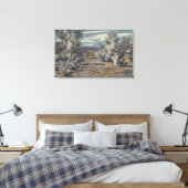 Uitzicht van Mt. San Gorgonio & Palm Springs Canvas Afdruk (Insitu (Slaapkamer))
