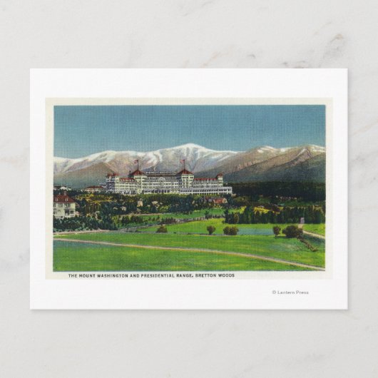 Uitzicht van Mt Washington Hotel, Presidentieel be Briefkaart (Voorkant)