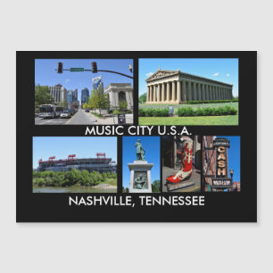 Uitzicht van Nashville Tennessee Magnetische Kaart