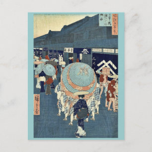 Uitzicht van Nihonbashi Tori itchome van Ando, Hir Briefkaart