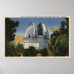 Uitzicht van observatorium- en telescoopkoepel poster