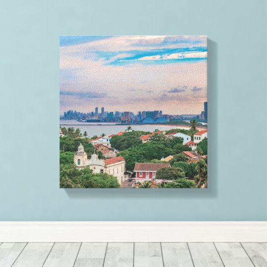 Uitzicht van Olinda en Recife Pernambuco Brazilië Canvas Afdruk (Insitu (Houten vloer))