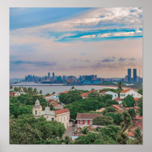 Uitzicht van Olinda en Recife Pernambuco Brazilië Poster