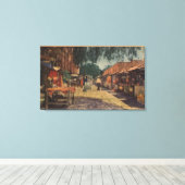Uitzicht van Olvera St. (El Paso de LA) Canvas Afdruk (Insitu (Houten vloer))