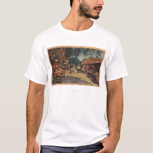 Uitzicht van Olvera St. (El Paso de Los Angeles) T-shirt (Voorkant)