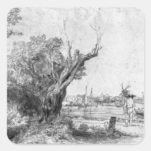 Uitzicht van Omval, nabij Amsterdam, 1645 Vierkante Sticker