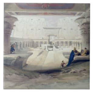 Uitzicht van onder het Portico Temple of Edfou, Up Tegeltje