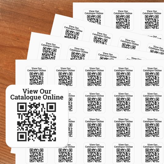 Uitzicht van onze catalogus online QR code ontwerp Vierkante Sticker