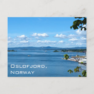 Uitzicht van Oslofjord uit Oslo, Noorwegen Briefkaart