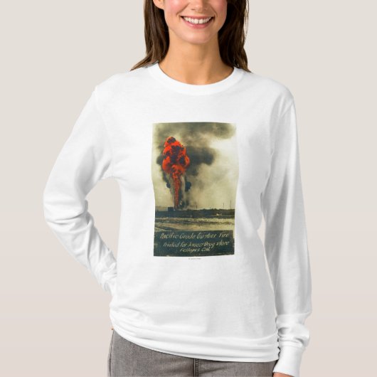 Uitzicht van Pacific Crude Gusher FireFellows, CA T-shirt (Voorkant)