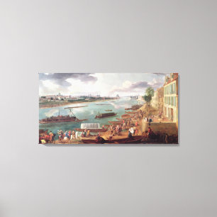 Uitzicht van Parijs van de Quai de la Rapee Canvas Afdruk