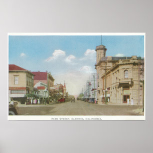 Uitzicht van Park Street Alameda, CA Poster