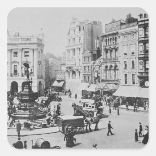 Uitzicht van Piccadilly Circus, c. 1900 Vierkante Sticker