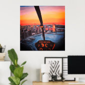 Uitzicht van piloten met R44-helikopter Poster (Thuiskantoor)