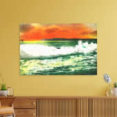 Uitzicht van Point Loma bij SunsetCoronado, CA Canvas Afdruk (Insitu (Woonkamer))