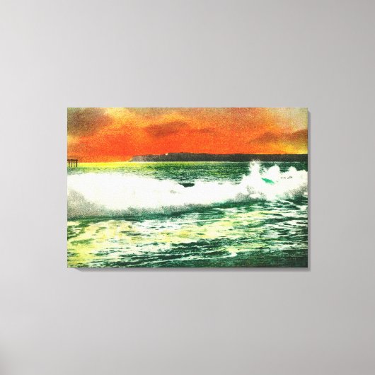 Uitzicht van Point Loma bij SunsetCoronado, CA Canvas Afdruk (Voorkant)