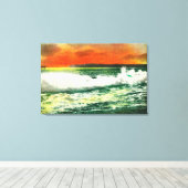 Uitzicht van Point Loma bij SunsetCoronado, CA Canvas Afdruk (Insitu (Houten vloer))