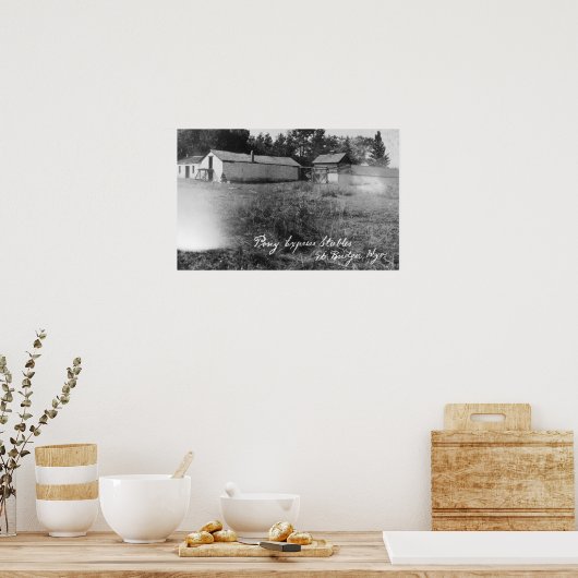 Uitzicht van Pony Express Stables Poster (Keuken)