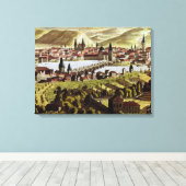 Uitzicht van Praag Canvas Afdruk (Insitu (Houten vloer))