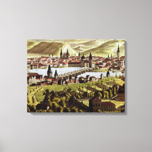 Uitzicht van Praag Canvas Afdruk