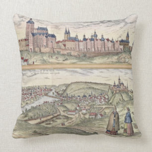 Uitzicht van Praag met (boven) het keizerpaleis Kussen