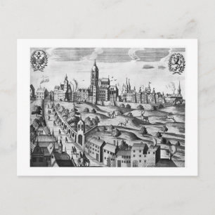Uitzicht van Praag met het Imperial Palace en het Briefkaart