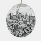 Uitzicht van Praag met het Imperial Palace en het Keramisch Ornament (Links)