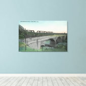 Uitzicht van Putah Creek BridgeWinters, CA Canvas Afdruk (Insitu (Houten vloer))