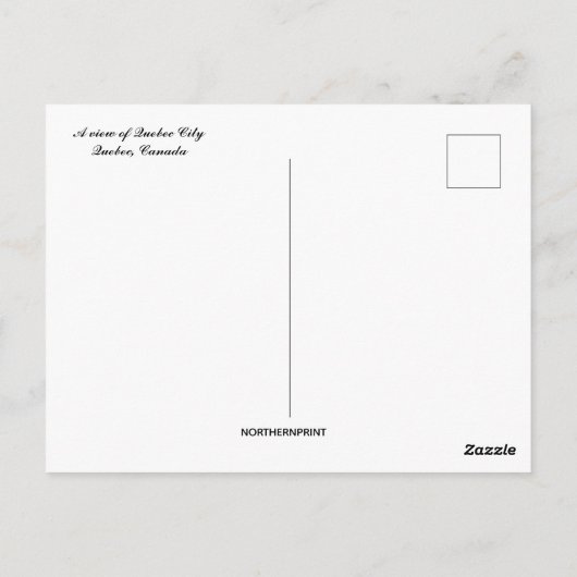 Uitzicht van Quebec City Briefkaart (Achterkant)