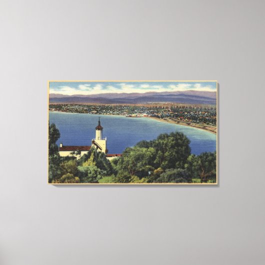 Uitzicht van Redondo- en Hermosa-stranden Canvas Afdruk (Voorkant)