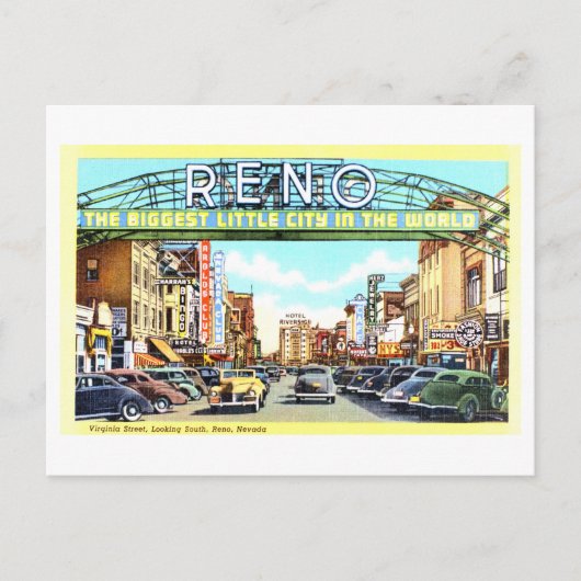  Uitzicht van Reno, Nevada, Briefkaart (Voorkant)