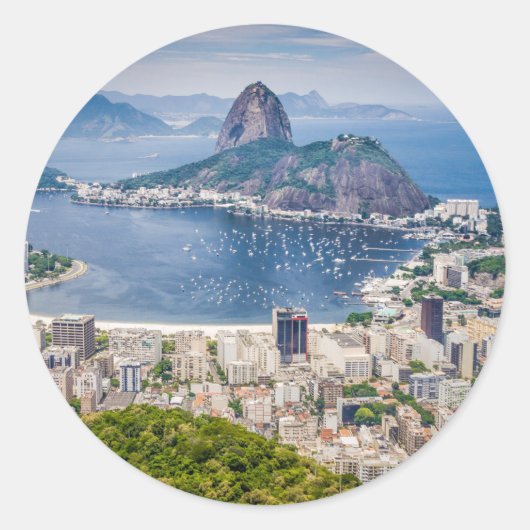 Uitzicht van Rio de Janeiro Ronde Sticker (Voorkant)