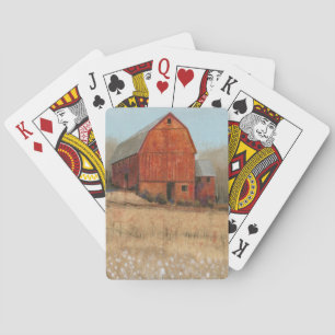 Uitzicht van rode Barn Pokerkaarten