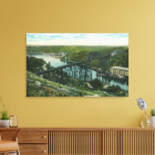 Uitzicht van Rondout Creek en Wilbur Bridge Canvas Afdruk (Insitu (Woonkamer))