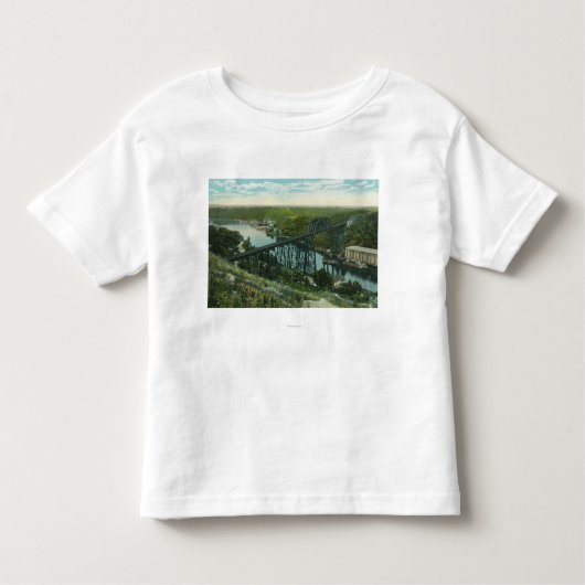 Uitzicht van Rondout Creek en Wilbur Bridge Kinder Shirts (Voorkant)