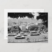 Uitzicht van sacre coeur. Zwart-wit. Briefkaart (Voorkant / Achterkant)