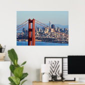 Uitzicht van San Francisco door Golden Gate Bridge Poster (Thuiskantoor)