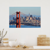 Uitzicht van San Francisco door Golden Gate Bridge Poster (Keuken)