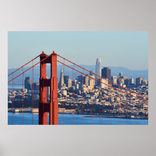 Uitzicht van San Francisco door Golden Gate Bridge Poster (Voorkant)