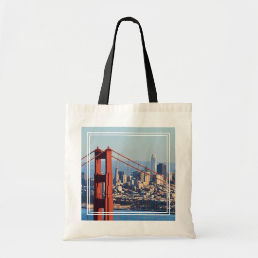 Uitzicht van San Francisco door Golden Gate Bridge Tote Bag (Voorkant)