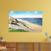 Uitzicht van Sand Dunes en het strand Canvas Afdruk (Insitu (Woonkamer))
