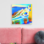 Uitzicht van Santorini Canvas Afdruk (Insitu (Woonkamer))