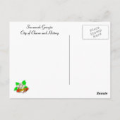 Uitzicht van Savannah Georgia Briefkaart (Achterkant)