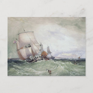 Uitzicht van Scarborough, met een Collier Brig Briefkaart