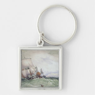 Uitzicht van Scarborough, met een Collier Brig Sleutelhanger